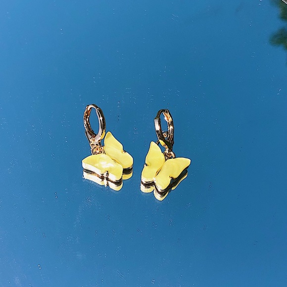 Jewelry - Yellow and Gold Butterfly Earrings
